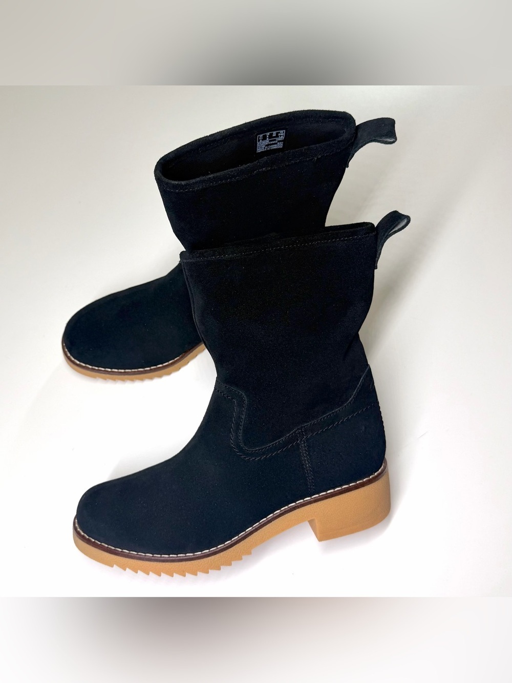 CLARKS Women’s Eden Black Suede Mid Boots Size-8 M